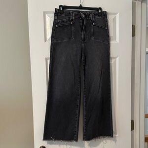 Paige Anessa Women's Grey-Black Wide-Leg Jeans - Size 27